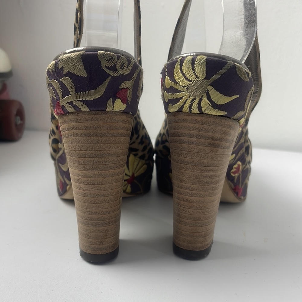 Olivia Rose Tal Floral Leopard Platform heel Size 38 - Picture 12 of 17